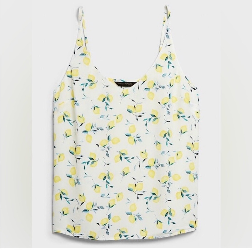 NWT Banana republic top white yellow lemon Sz Small